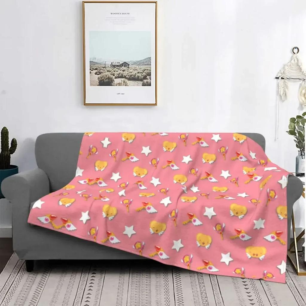 Cardcaptor Sakura dream wand blanket soft flannel fleece warm anime manga throw blankets for car bedroom couch bedspreads