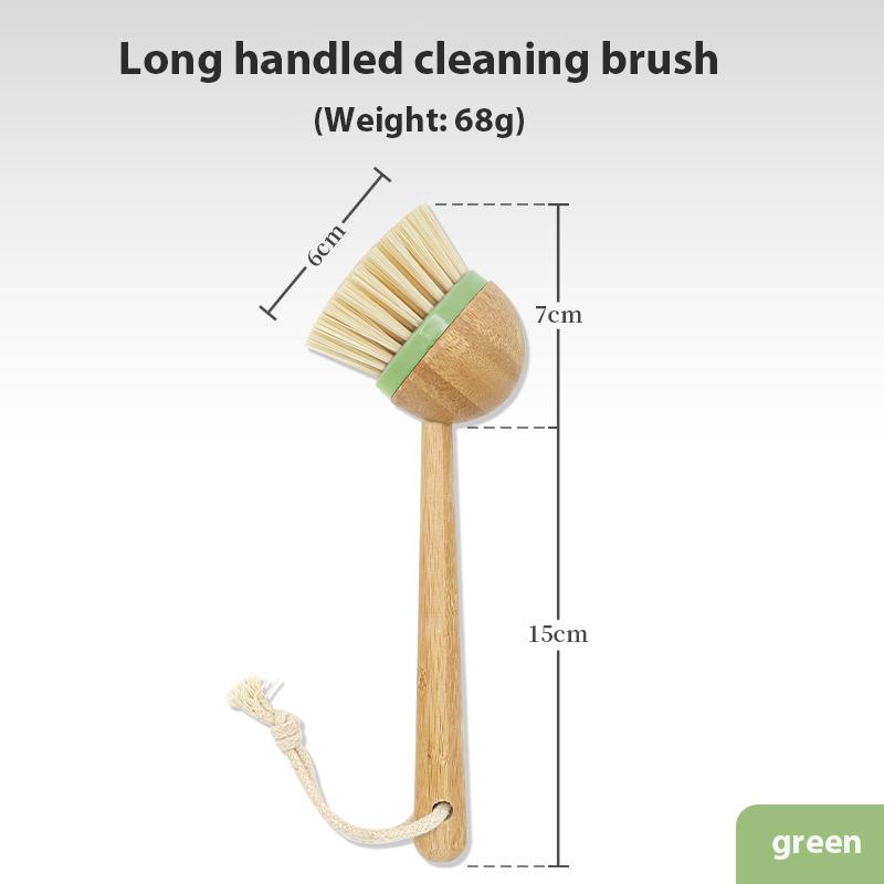 

Щітка для миття посуду на відкритому повітрі Багатофункціональна бамбукова щітка для чищення Дерев’яна щітка з довгою ручкою Кухонна антипригарна щітка для миття посуду