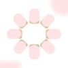 24 Pcs Short Square Acrylic Nail Simple Full Cover Stick On Nail French Tip Press On Nail Glittering False Nail
