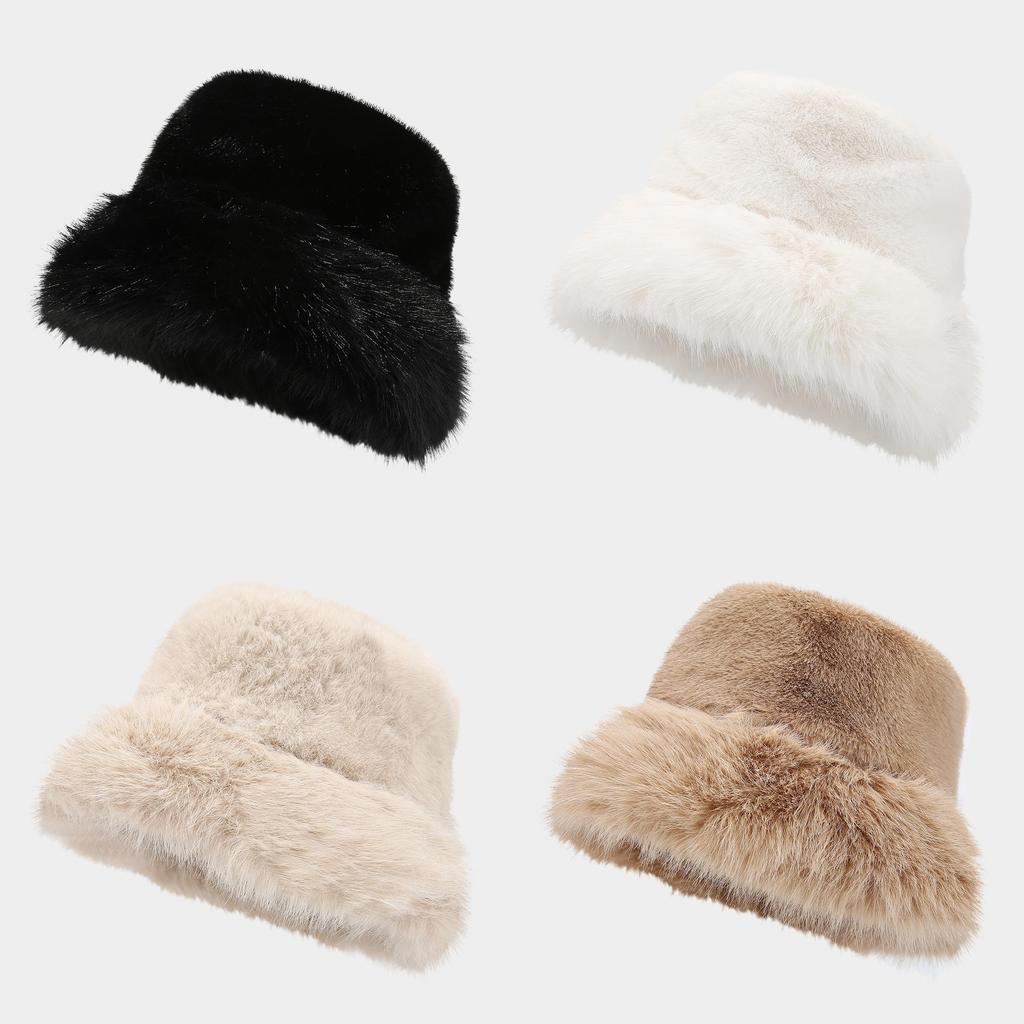 Plush Fisherman Hat For Winter Autumn Retro Warm Sun Protection