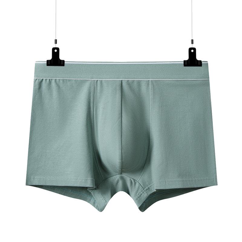 "Men’s Pure Cotton White Boxer Briefs - Antibacterial, Lightweight Youth Shorts for Autumn/Winter"