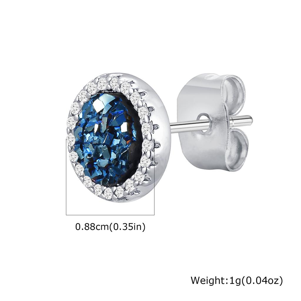 Orecchini a Bottone Piccoli in Zircone di Cristallo di Alta Qualità per Uomo Metallo Placcato Oro Orecchini da Piercing Rotondi Gioielli Moda Punk