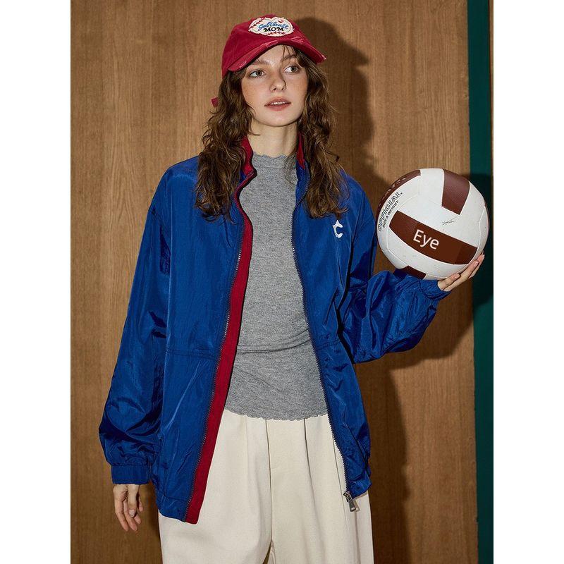 Coolhut American Style Outdoor Sports and Leisure Contrasting Color Stitching Loose Jacket Street Style 2025 Autumn and Winter Women's Jacket