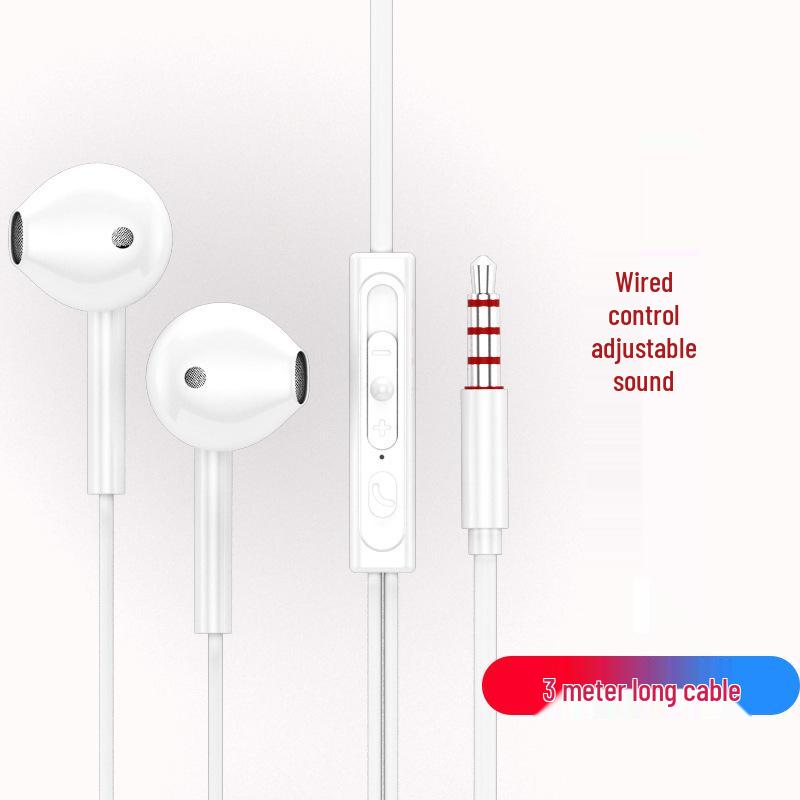 In-Ear Wired Computer Headphones with 2-3 Meter Cable & Microphone for Live Streaming