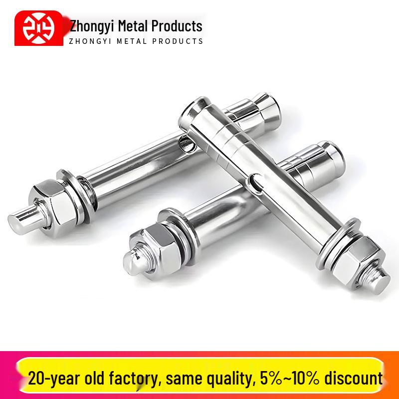 304 Stainless Steel Cantonese Expansion Bolts with Holes - Extended External Expansion Tube Bolts