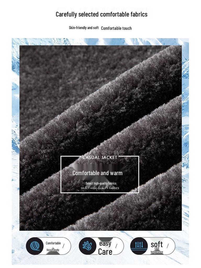 Men's Genuine Sheepskin Leather Jacket - Warm, Thickened, Stylish Outerwear for Middle-Aged and Elderly Men