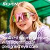 SCVCN 5-16 Years Children Photochromic Cycling Glasses Outdoor Sports Sunglasses Kids MTB Bikes Eyewear Boys Girls UV400 Goggles