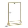 A84E-2X Acrylic Sign Holder Gold Picture Frame Double Sided Clear Display Stand, Gold Acrylic Frames For Home Shop Restaurant