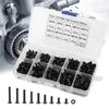 300pcs M3 Black 10.9 Grade Button Head Hex Socket Screw Bolt Nut Assortment Kit