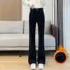 Autumn Winter High Waist Solid Color Casual Fashion Velvet Flare Pants Women Warm All-match Corduroy Trousers