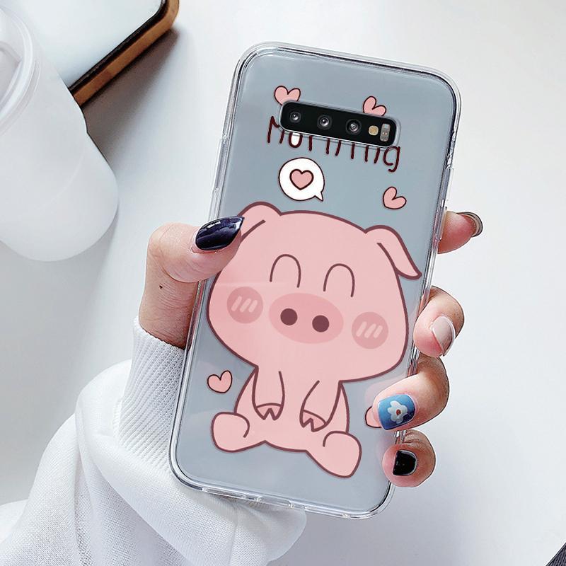 For Samsung Galaxy S10 S10E S 10 Plus Phone Case Cartoon Back Cover Transparent Soft Silicone Flower Funda For Samsung S10+ Cute