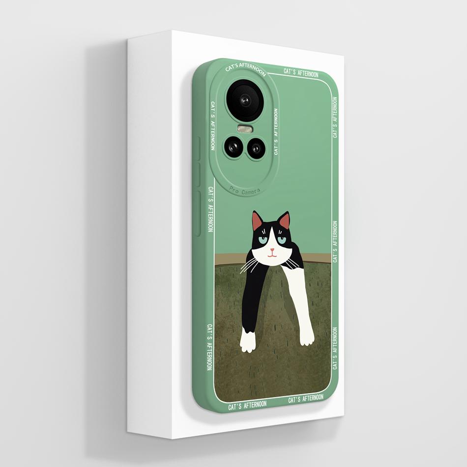 For Oppo Reno 10 Pro 5G Case Cute Panda Fundas Camera Protection Liquid Silicone Back Cover For Oppo Reno10 Pro Coque Carcasa