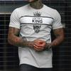 Sommer Rundhals 3D King Print Top Modische Lässige Kurzarm Herren T-Shirts