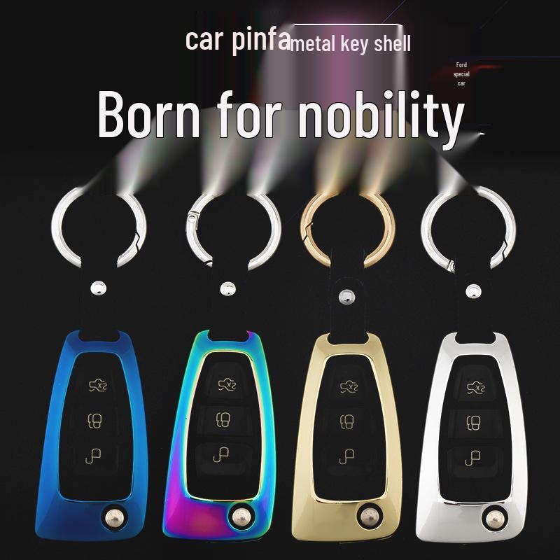 Metal Car Key Cover for Ford Models: Focus, Kuga, Ecosport, Mondeo