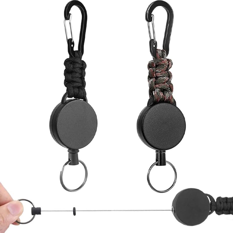 

[GLOWZEN] reel keychain set of 2 Maximum 60cm hanging hanging camp hiking Loss prevention