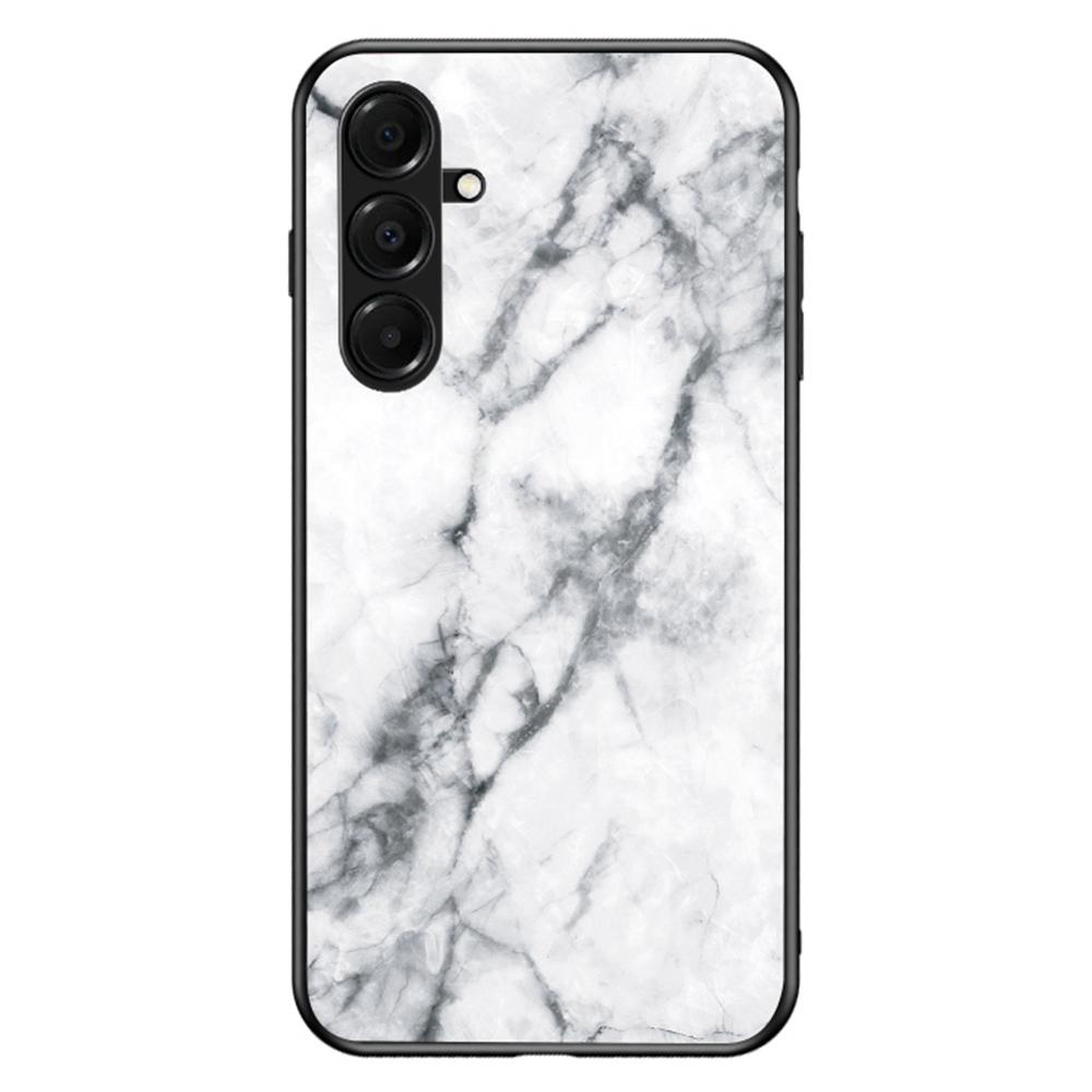 For Samsung Galaxy A17 5G Case Marble Pattern Tempered Glass+PC+TPU Protective Phone Cover