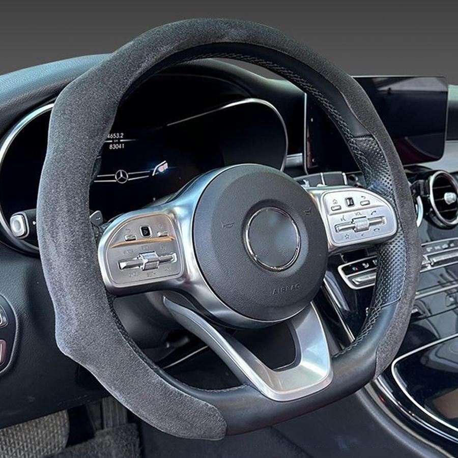 New Styling Suede Universal 38CM Car Steering Wheel Booster Cover Non-Slip Auto Interior Steer Protector Decoration Accessories