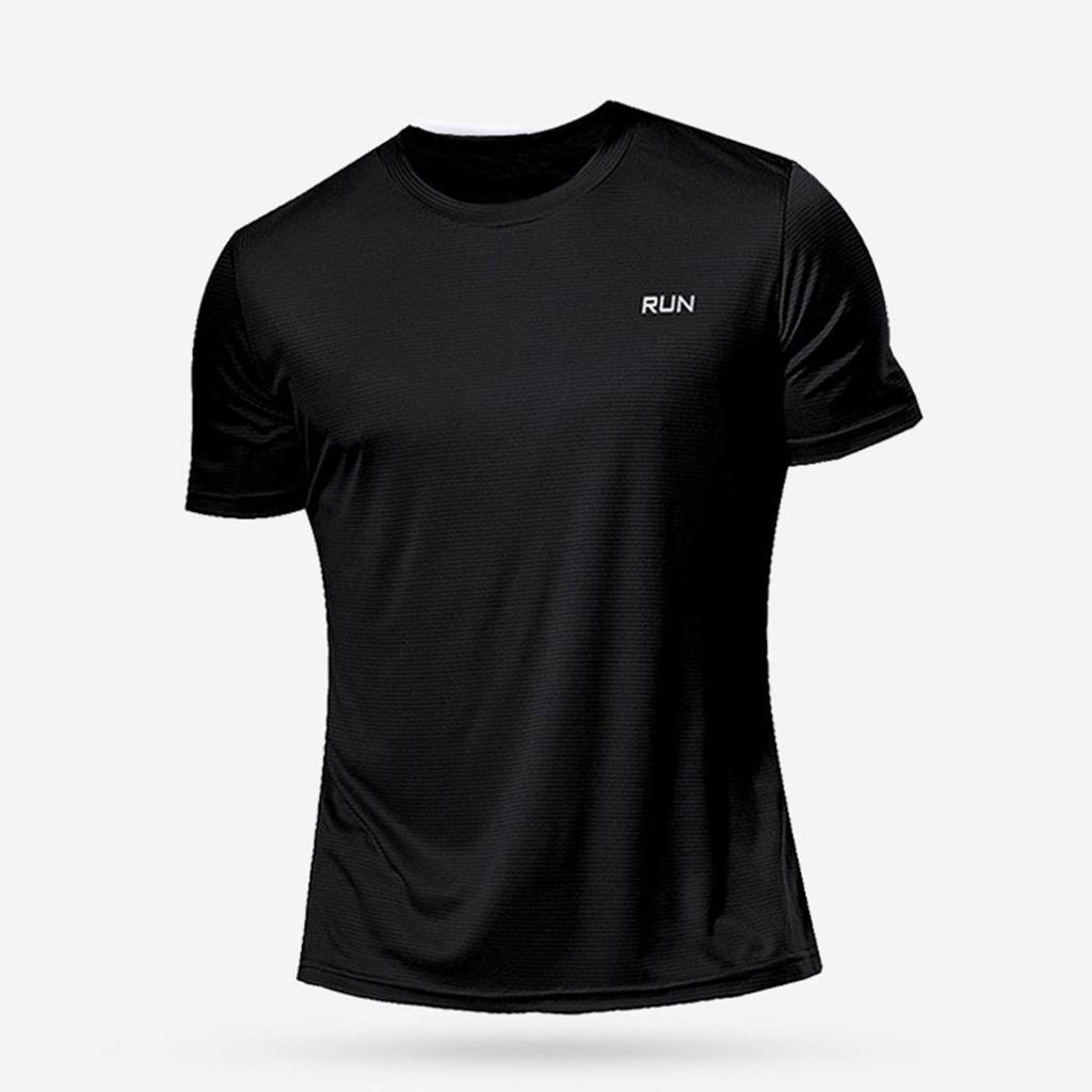 Men's Plus Size Ice Silk Quick-Dry Sports T-Shirt - Breathable Casual Short Sleeve
