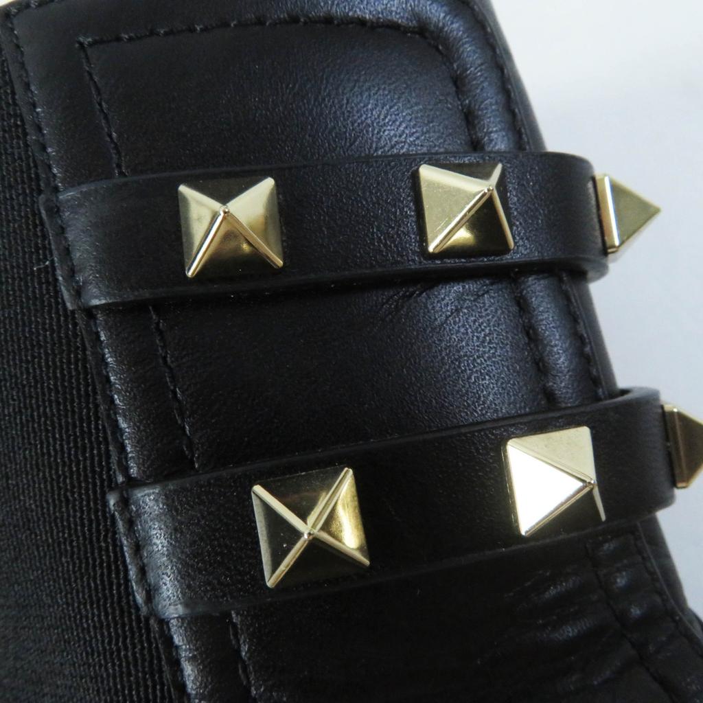 Valentino Garavani Short Boots Rock Stud NERO Leather Women 35.5 UW2S0Z80 Used