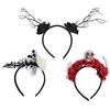 Halloween Flower Headband for Women Gothic Rose Skull Skeleton Hand Headpiece Floral Cosplay Dress-up Accessory for Halloween Parties Events
