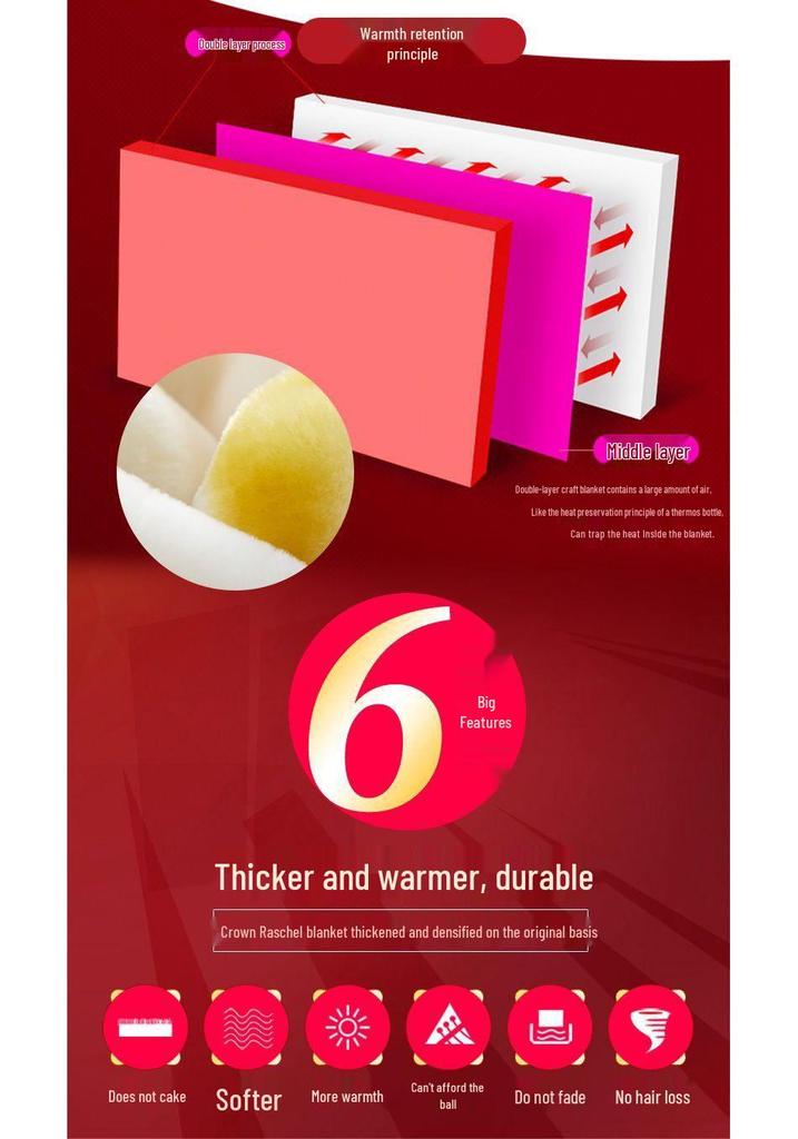Verdickte doppellagige Raschel-Decke für Herbst & Winter - Warme Einzel-/Doppel-Geschenkdecke für Studentenwohnheim