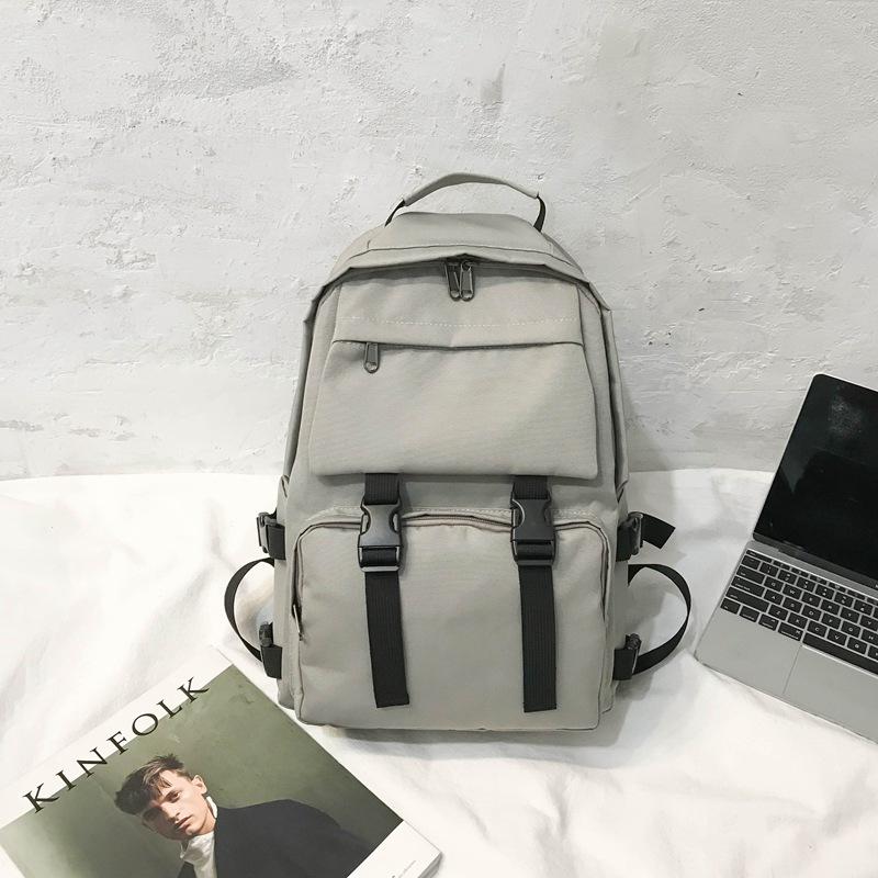 Oxford Harajuku Unisex Backpack Simple Black Large Capacity Women Waterproof Travel Bagpack Solid Student Schoolbag Back Pack