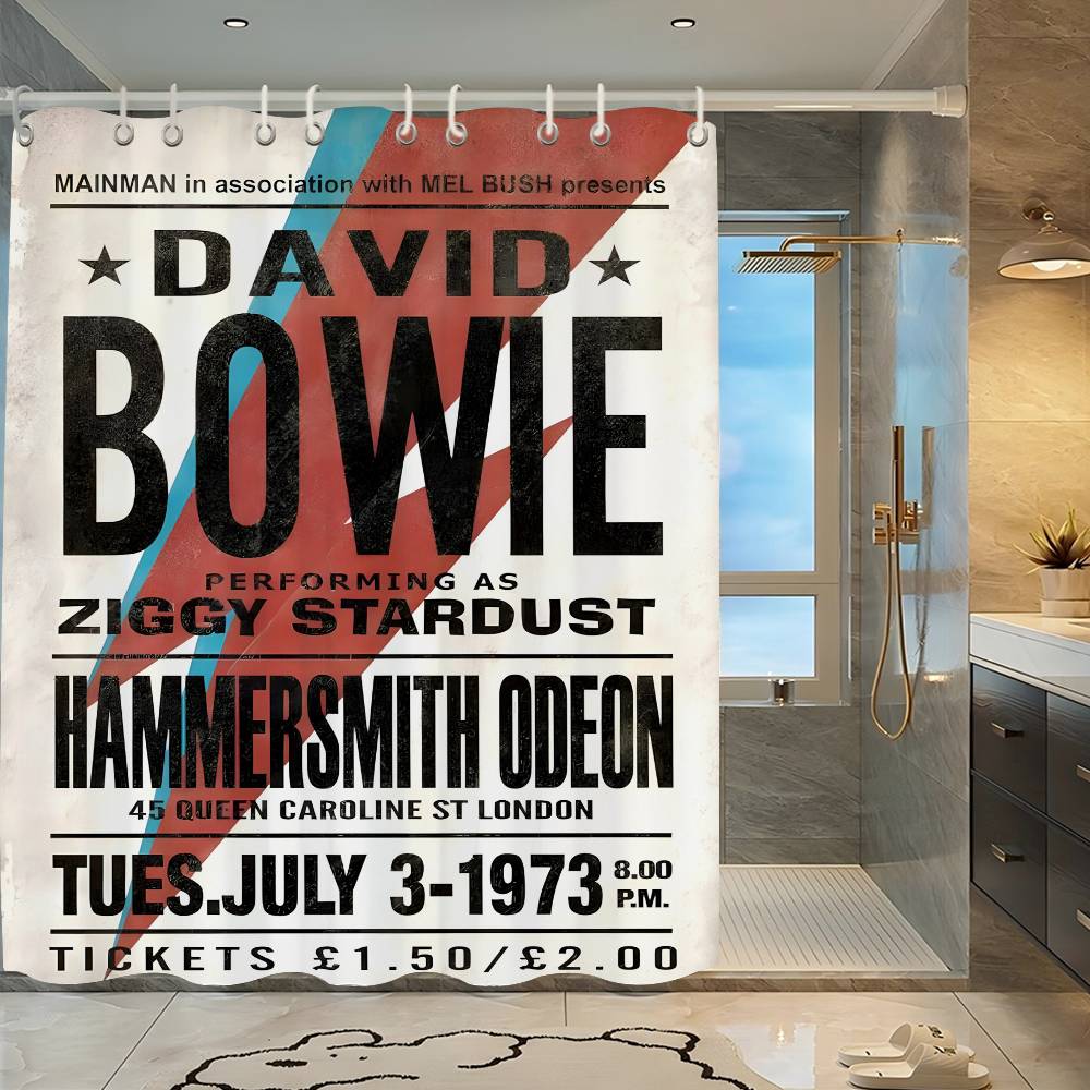

British Rock Singer D-David_B-Bowie Funny And Creative Beach Shower Curtain Waterproof Polyester Bath Curtains For Bathroom 90x180 cm