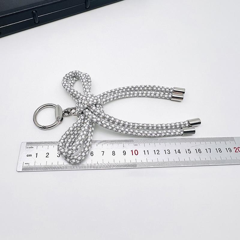 Handmade Butterfly Knot Flash Mobile Phone Pendant Bag Accessory Elegant Personality Style Keychain Decoration