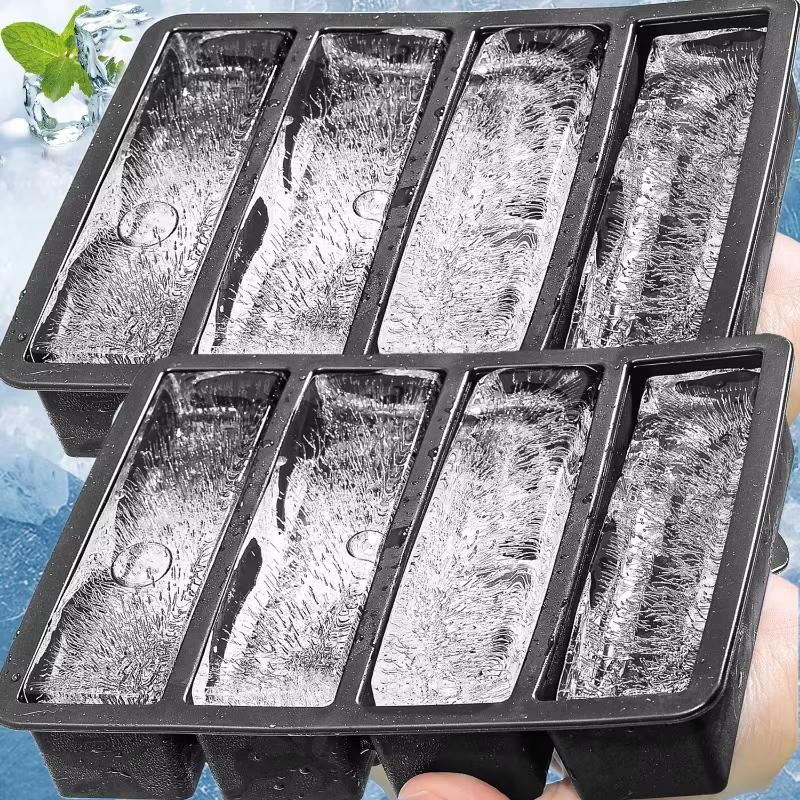 Ice Tray Rectangular Ice Mold Silicone Ice Tray Tray Ice Ice Making Tools Beer Drink Coffee Supplies Kitchen Accessories