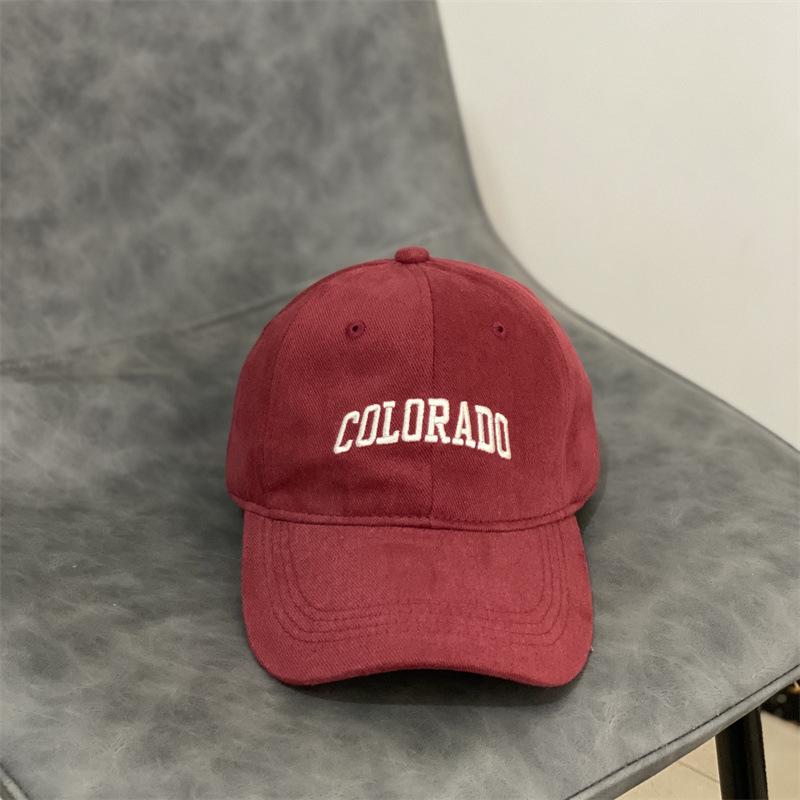 

Нова осінньо-зимова бейсболка з літерою, полірована, жіноча, повсякденна, модна, велика окружність голови, що показує обличчя, маленька кепка M（56-58cm） червоний