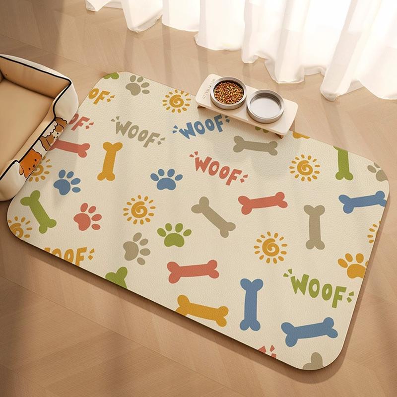 

30X40cm Cute Domestic Cat Dog Feeding Mat Pet Placemat For Food Water Bowl With Waterproof Quick-drying Floor Mat Pet Supplies