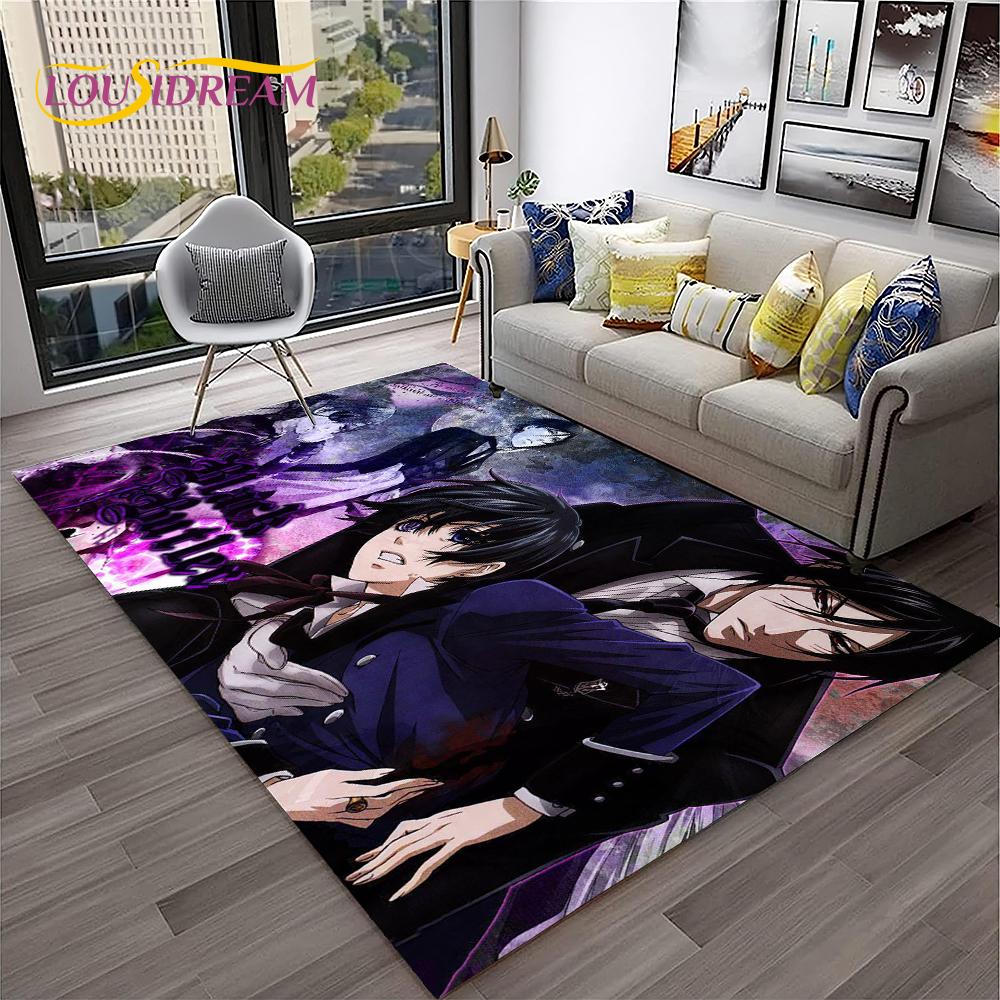 Kreskówkowy dywan 3D Anime Black Butler do domu, salonu, sypialni, na sofę, wycieraczka, dekoracja, dywanik do zabawy dla dzieci, mata podłogowa antypoślizgowa