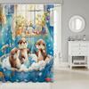 Cute Otter Shower Curtain Animal Bath Scene Watercolor Art Cartoon Design Kids Bathroom Decor Waterproof Fabric Fun Home150X200
