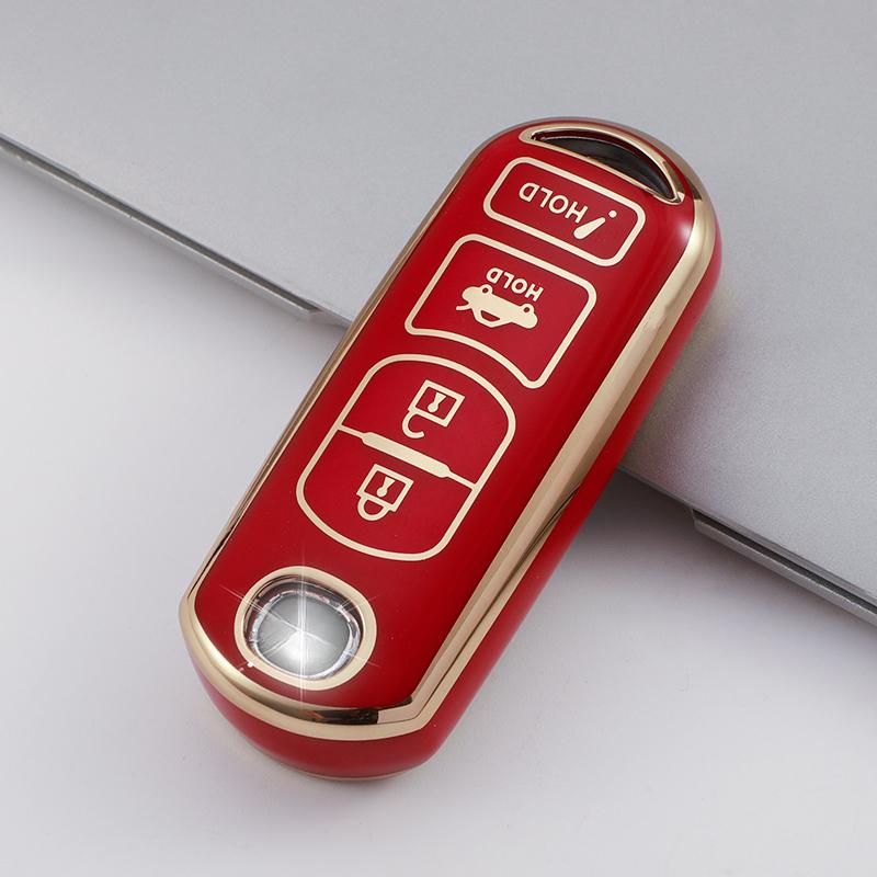 

4 Buttons for Mazda 2 3 6 Demio Atenza Axela CX-5 CX5 CX-3 CX7 CX-9 3 4 CX30 TPU Car Key Case Key Protector Key Cover красный