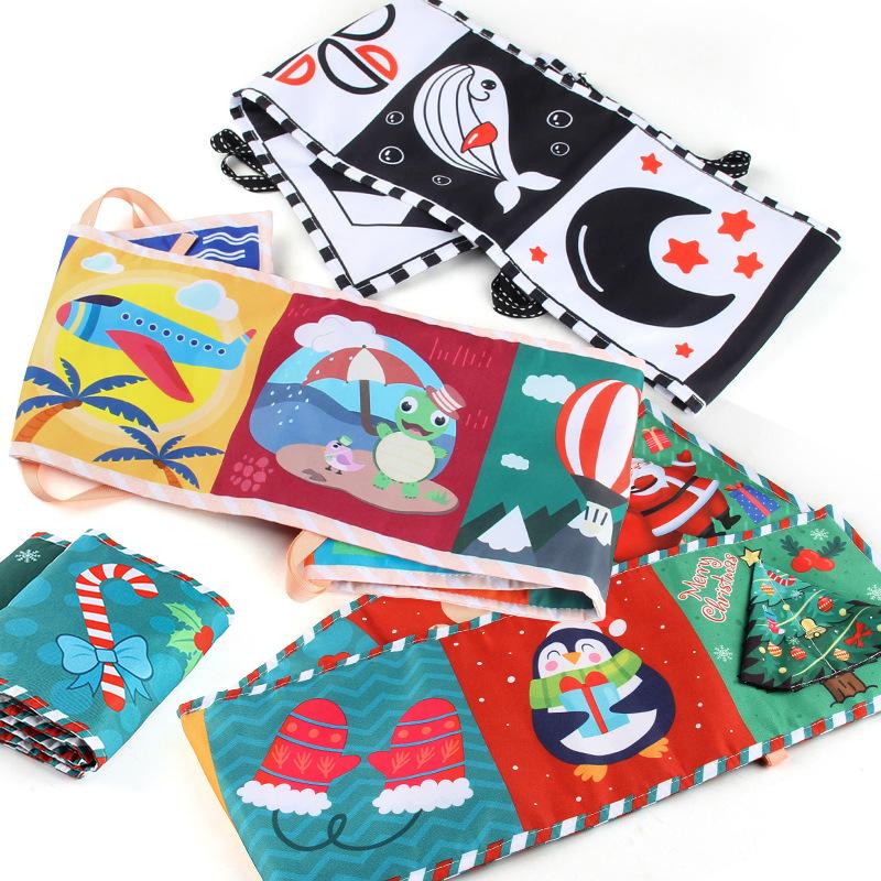 115 Series Infant Early Education Double-Sided Color Bed Circumference Pendant Cognitive Shape Animal Baby Cloth Book Bed Circumference Bb Device