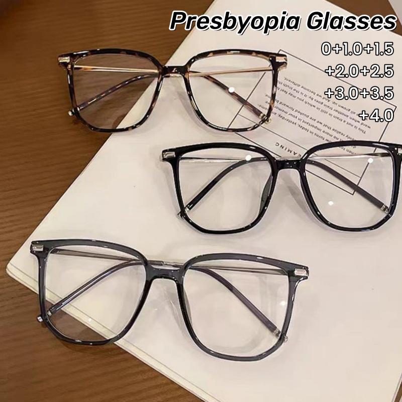 Fashion Large Square Framed Reading Glasses for Woemn Anti Blue Light High-definition Comfortable Eyeglasses Fashion Wear Take