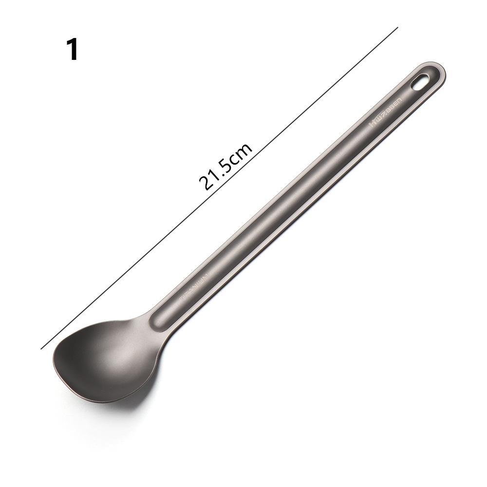 Ultralight New Pure Portable Long Handle Spoon Cutlery Fork Outdoor Picnic Accessories Titanium Cookware
