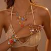 GEMCHIC Women's Beach Style Tassel Starfish Shell Pendant Necklace and Bracelet Set