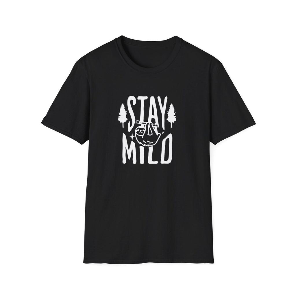 Stay Mild T-Shirt Relaxed Aesthetic Tee Chill Vibes Animal Graphic Shirt Minimalist Cute Sloth Tee Funny Gift for Introverts