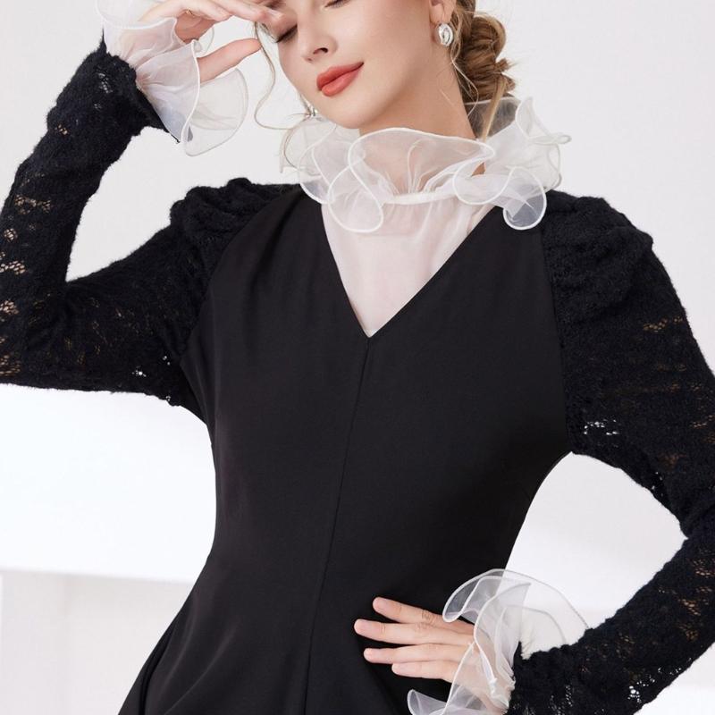 Elegant Wrinkles Resistant Neckpiece Decorative Polyester Trim Half Shirts False Collar For Dresses Shirts Prom Event
