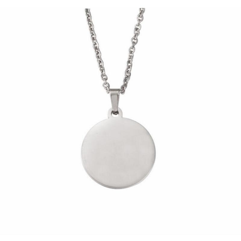 10Pcs 15-30mm Blank Round Discs Pendant Necklaces Gold Plated Chain Necklaces For DIY Custom Women's Men's Jewelry