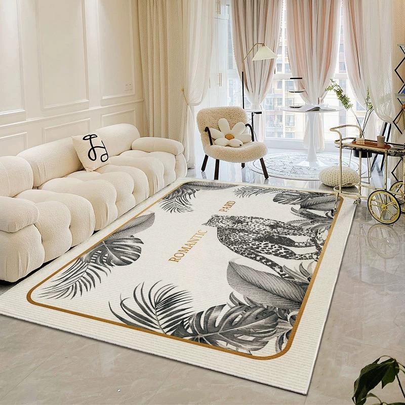 modern simple crystal velvet large carpet living room sofa coffee table Light luxury large area bedroom non-slip carpet