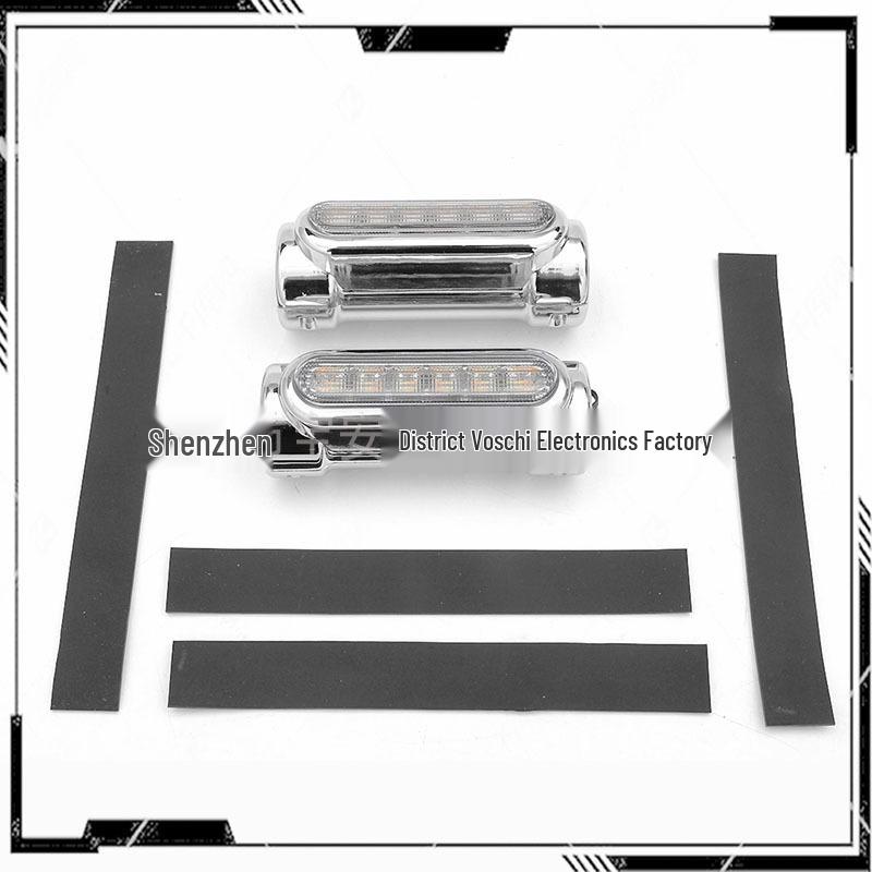 Światła LED na gmole motocykla Harley: Białe światło do jazdy dziennej i żółty kierunkowskaz, aluminiowy uchwyt rurowy na pręty 1,3".