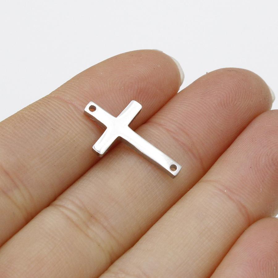 Semitree 5 Stück/Los Edelstahl Kreuz Armband Verbinder Halskette Anhänger DIY Schmuckherstellung Handgefertigte Accessoires