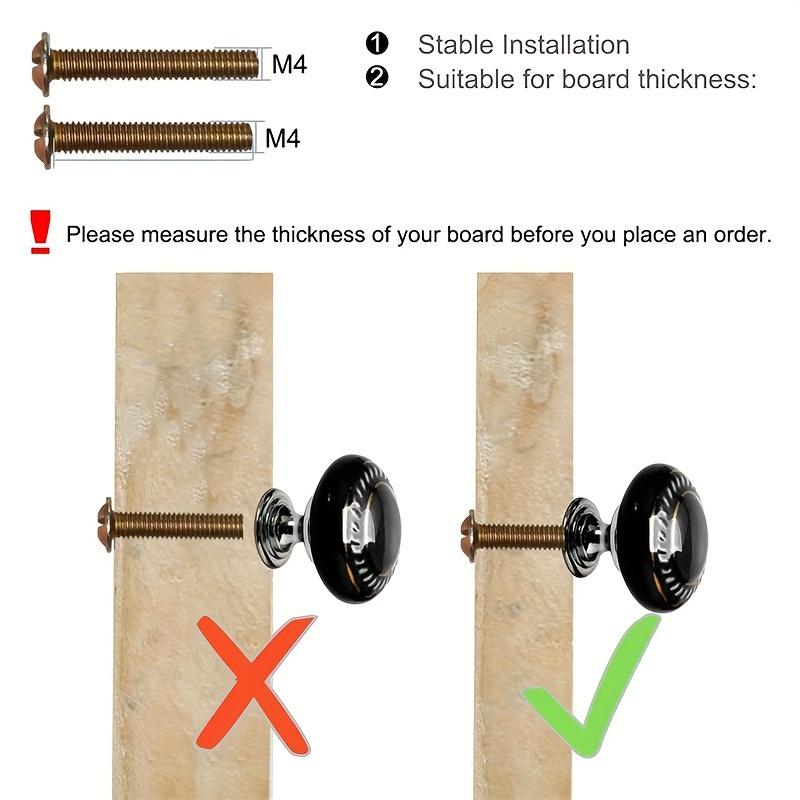 8pcs Black Round Knobs,Vintage Ceramic Cabinet Knobs,Dresser Drawer Handles for Closets,Drawers,Cabinets and DIY Home Projects with Screws