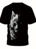 Wolf Creative 3D Print Stylish T-shirt For Men, Comfortable And Fashion Crew Neck Short Sleeve, Suitable For Daily Wear