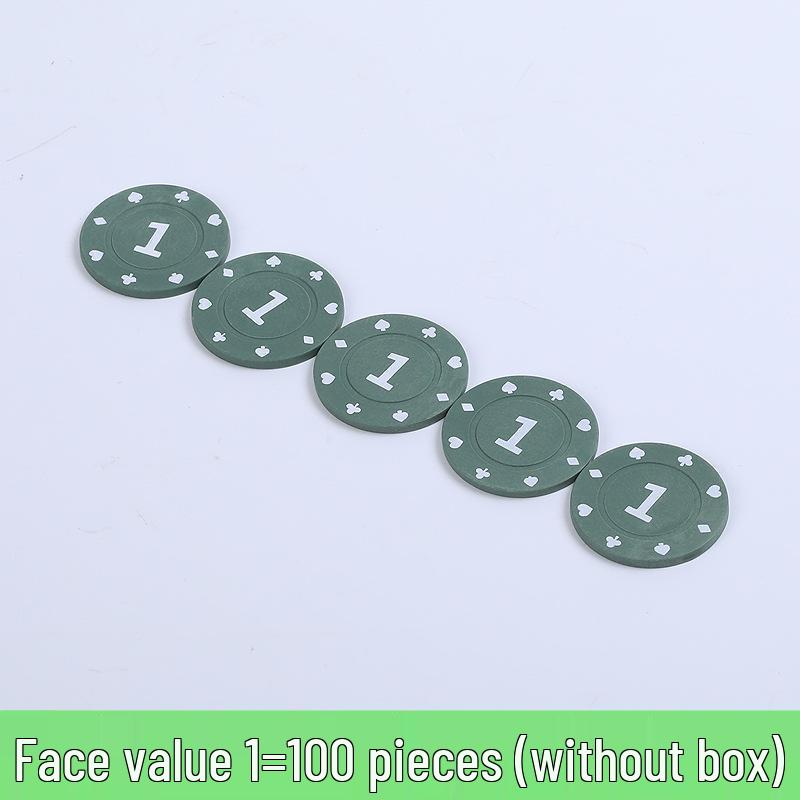 Boxed 100 Plastic Chips for Card Games: Baccarat, Mahjong, Poker