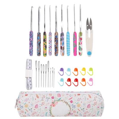 9Pcs Crochet Hooks Various Sizes Soft Rubber Handle Ergonomic Design Metal Aluminum Crochet Hooks