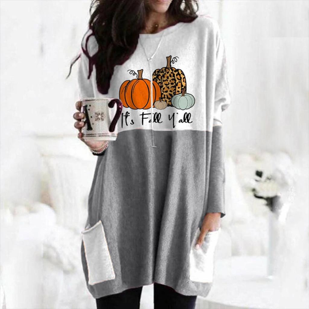 

Women s Halloween Shirt Face Costume Long Sleeves Tops L