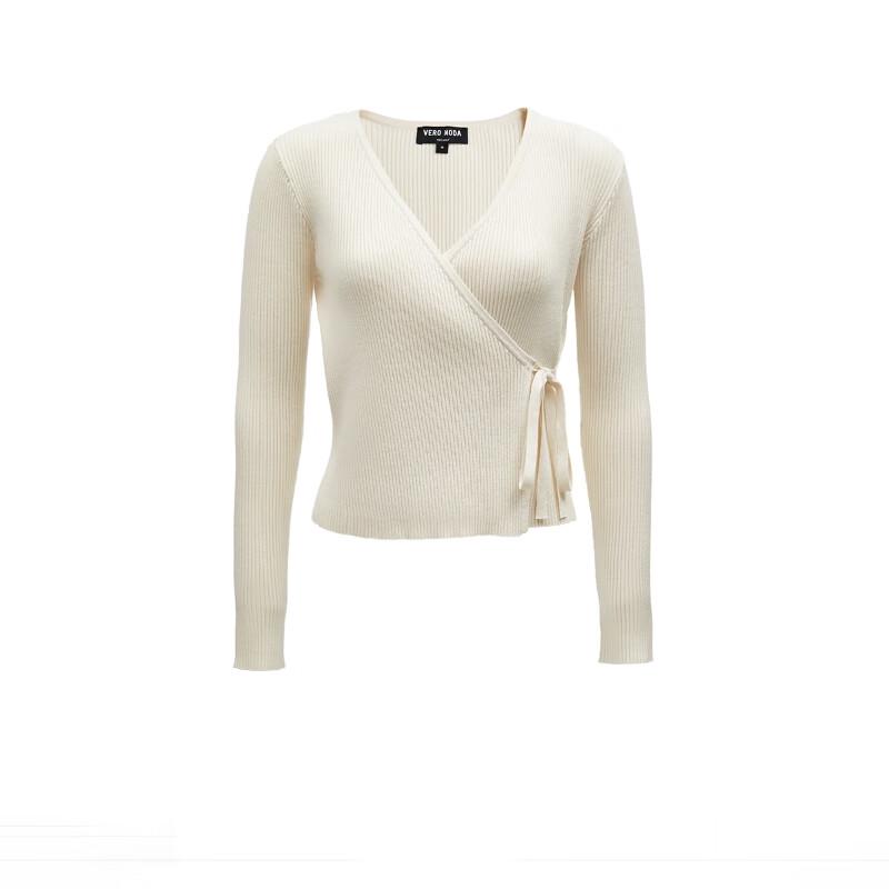Veromoda Women's V-Neck Slim-Fit Tie-Waist Knit Sweater